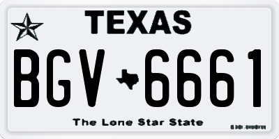TX license plate BGV6661