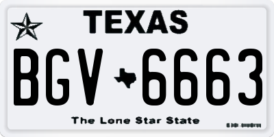 TX license plate BGV6663