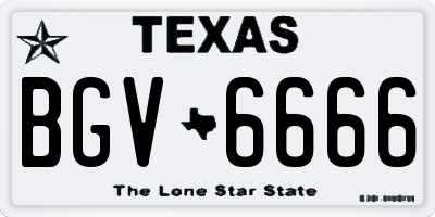TX license plate BGV6666