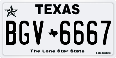 TX license plate BGV6667