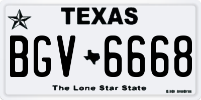 TX license plate BGV6668