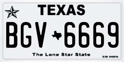 TX license plate BGV6669