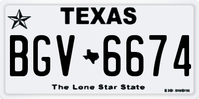 TX license plate BGV6674