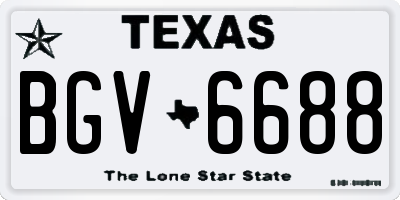 TX license plate BGV6688