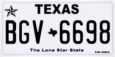 TX license plate BGV6698