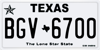 TX license plate BGV6700