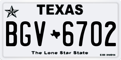 TX license plate BGV6702