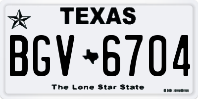 TX license plate BGV6704