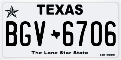 TX license plate BGV6706