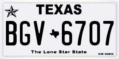TX license plate BGV6707