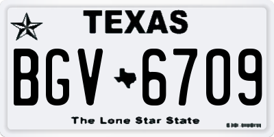 TX license plate BGV6709