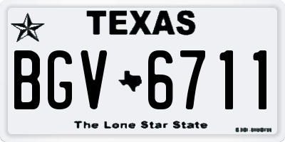 TX license plate BGV6711