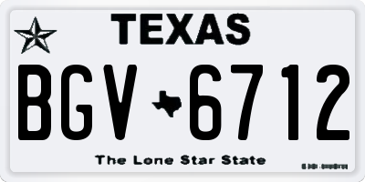 TX license plate BGV6712