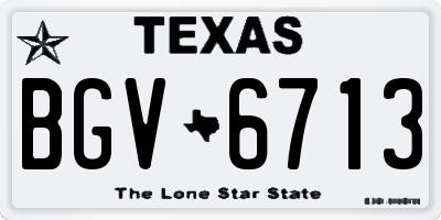 TX license plate BGV6713