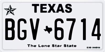 TX license plate BGV6714