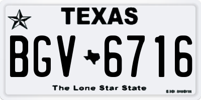TX license plate BGV6716