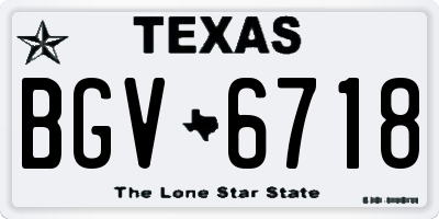 TX license plate BGV6718