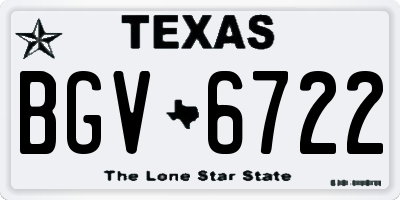 TX license plate BGV6722