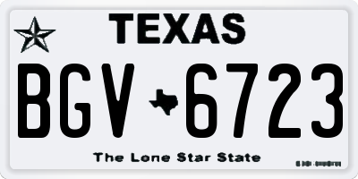 TX license plate BGV6723