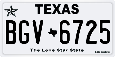 TX license plate BGV6725