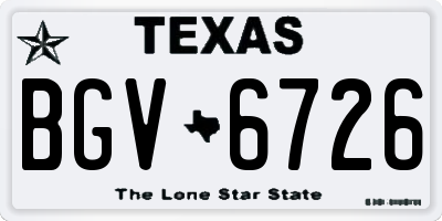 TX license plate BGV6726