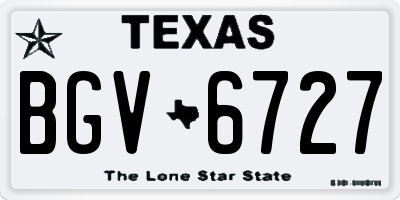 TX license plate BGV6727
