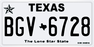 TX license plate BGV6728