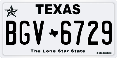TX license plate BGV6729