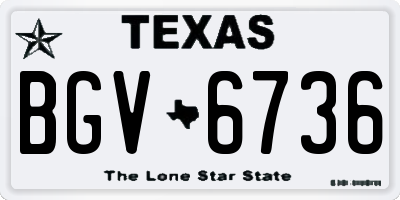TX license plate BGV6736