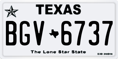 TX license plate BGV6737