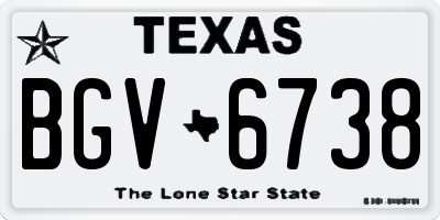 TX license plate BGV6738