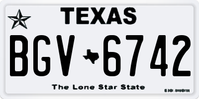 TX license plate BGV6742