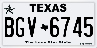 TX license plate BGV6745
