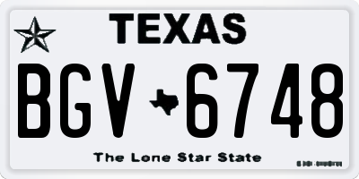 TX license plate BGV6748