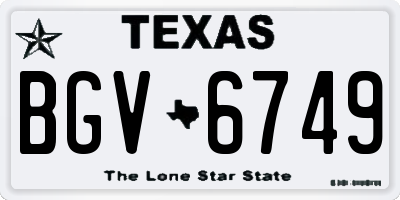 TX license plate BGV6749