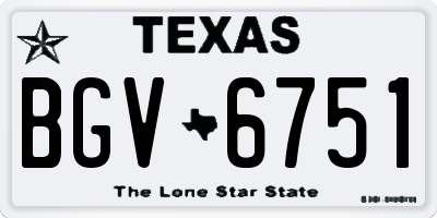 TX license plate BGV6751