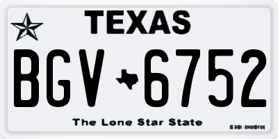TX license plate BGV6752