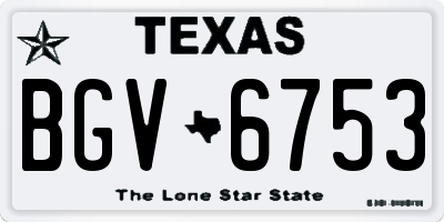 TX license plate BGV6753