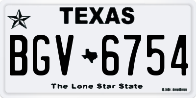 TX license plate BGV6754