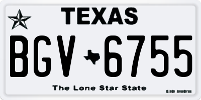 TX license plate BGV6755