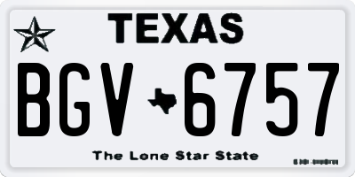 TX license plate BGV6757