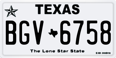 TX license plate BGV6758