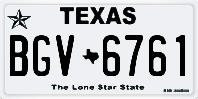 TX license plate BGV6761