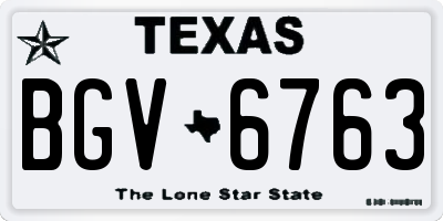 TX license plate BGV6763