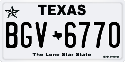 TX license plate BGV6770