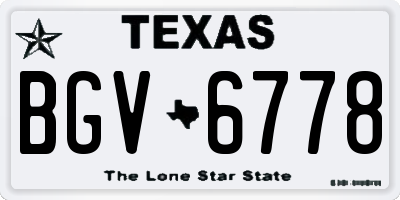 TX license plate BGV6778