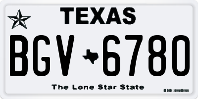 TX license plate BGV6780