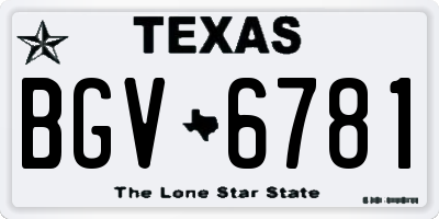 TX license plate BGV6781