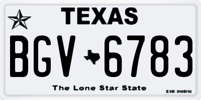 TX license plate BGV6783