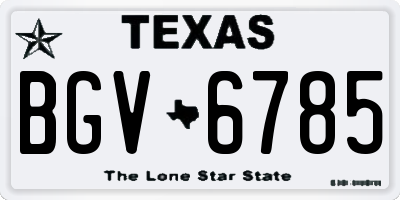 TX license plate BGV6785
